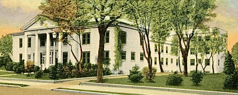 A section of the original Beebe Hospital, which opened in 1916, included the white Benjamin F. and Helen M. Shaw Building, which is still in use today to house Beebe’s new residency program. DELAWARE PUBLIC ARCHIVES PHOTO